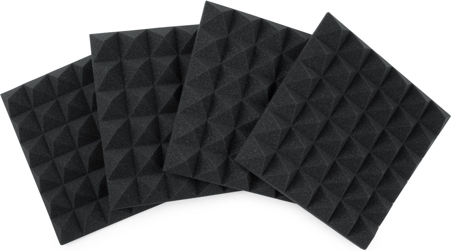 Gator GFW-ACPNL1212PCHA-4PK 4-Pack 12x12x2-inch Pyramid Foam Charcoal - PSSL ProSound and Stage Lighting