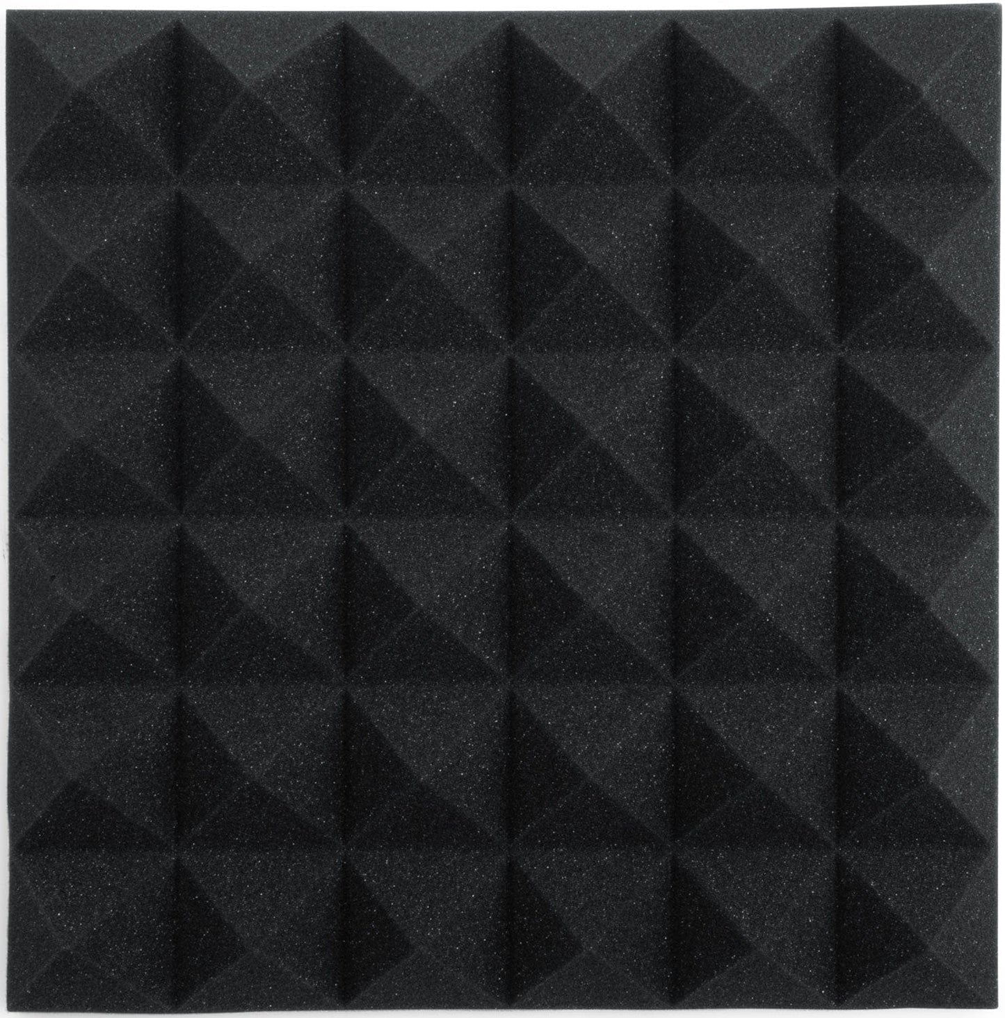 Gator GFW-ACPNL1212PCHA-4PK 4-Pack 12x12x2-inch Pyramid Foam Charcoal - PSSL ProSound and Stage Lighting