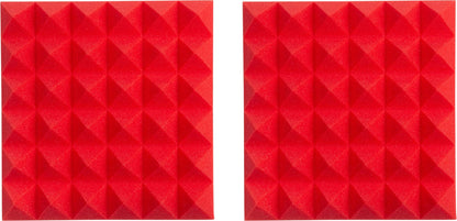 Gator GFW-ACPNL1212PRED-2PK Pair of 12x12x2-inch Pyramid Foam Red - PSSL ProSound and Stage Lighting