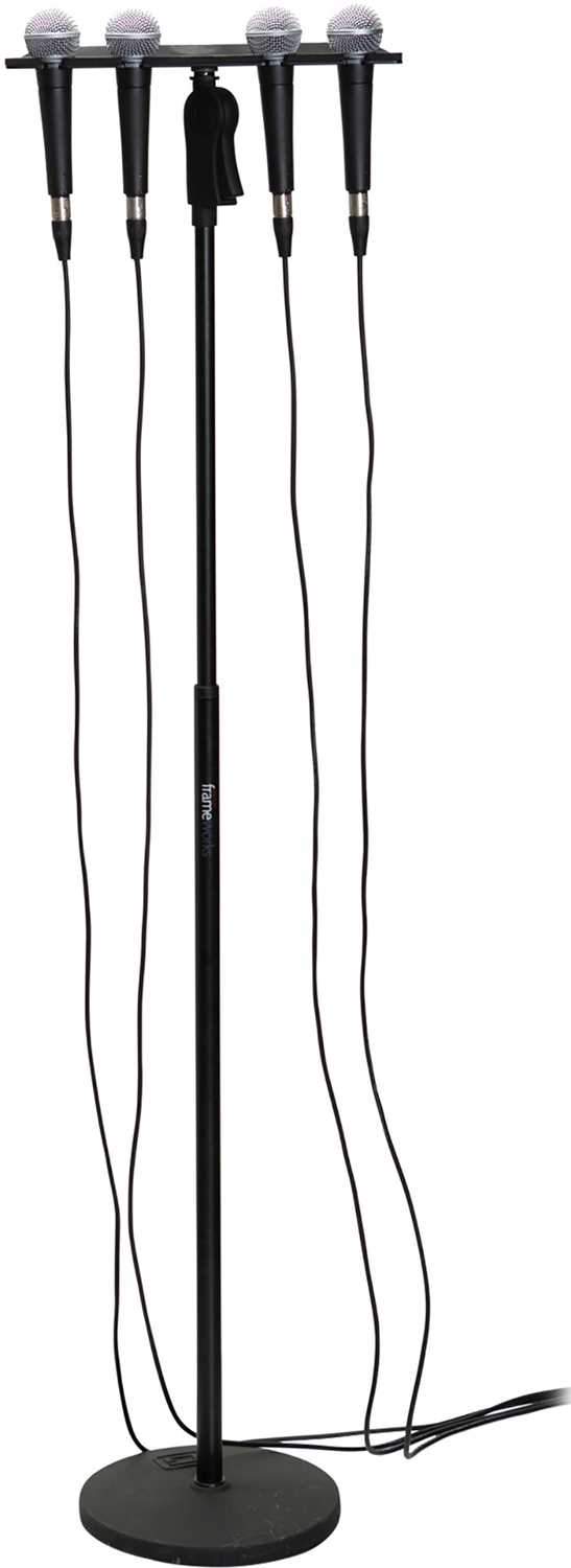 Gator GFW-MIC-4TRAY Multi Mic Holder - 4 Mics