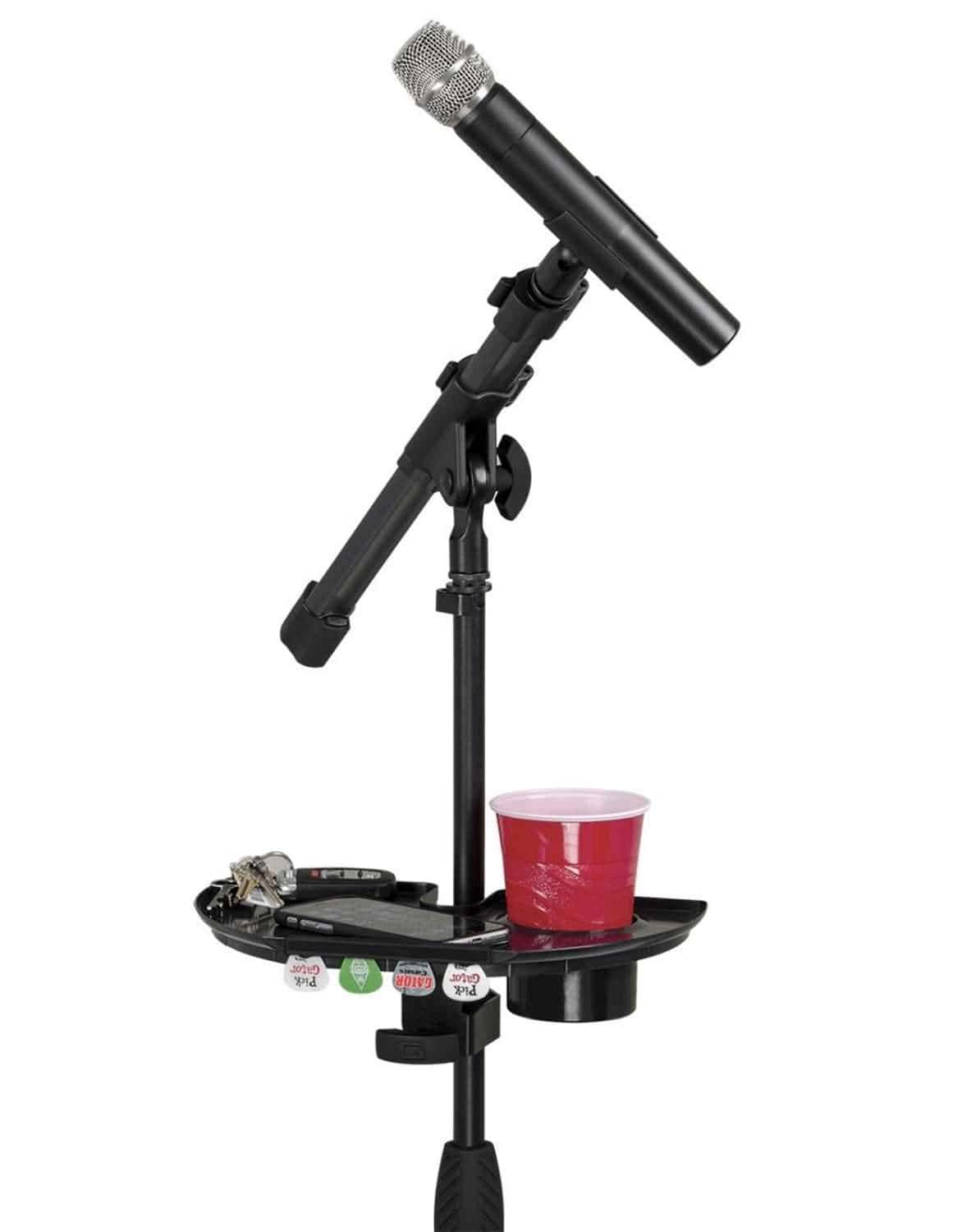 Gator GFW-MICACCTRAY Mic Stand Tray w Drink Holder - ProSound and Stage Lighting