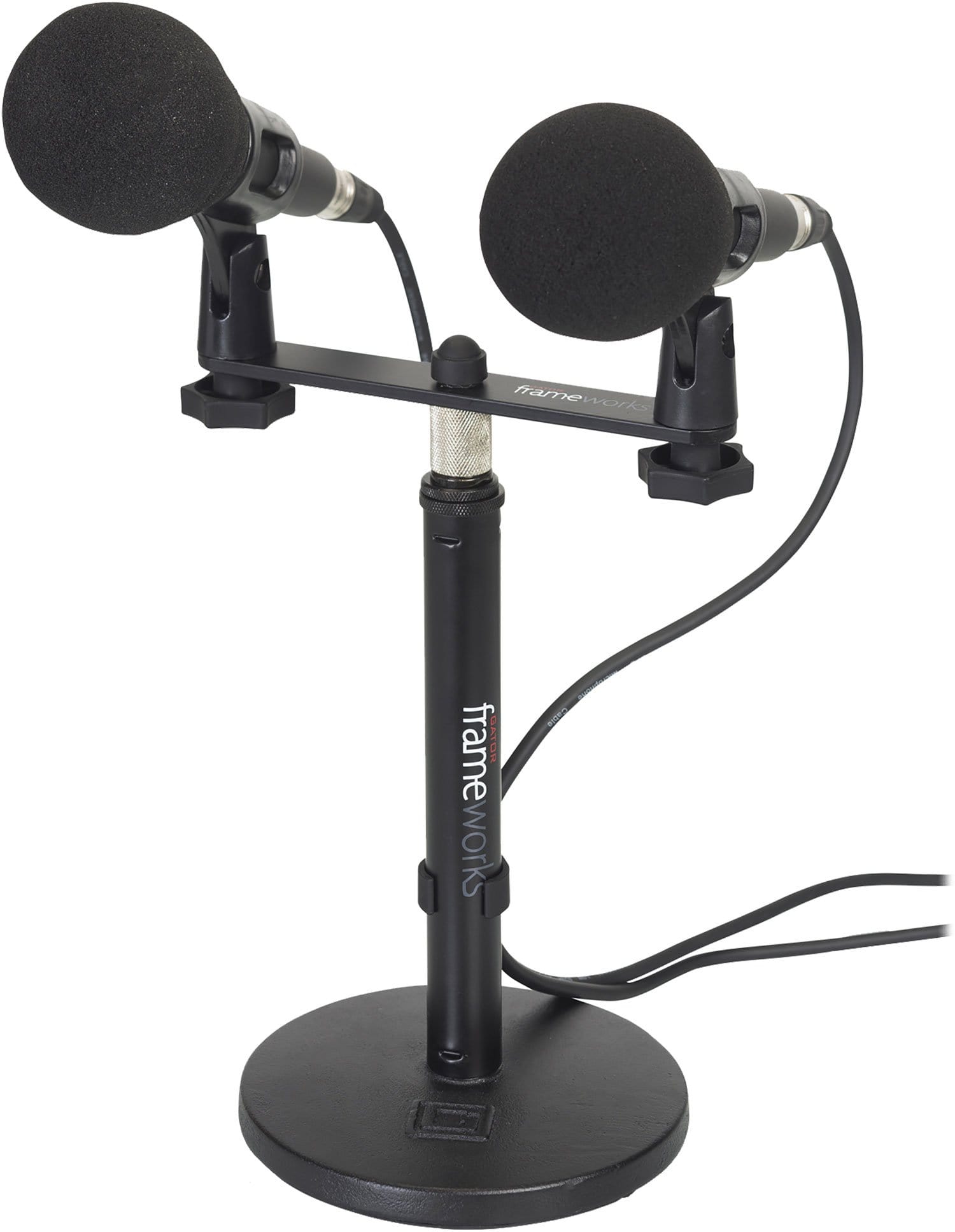 Gator GFWMIC1TO2 Frameworks Dual Mic Mount Stereo Bar – Solotech