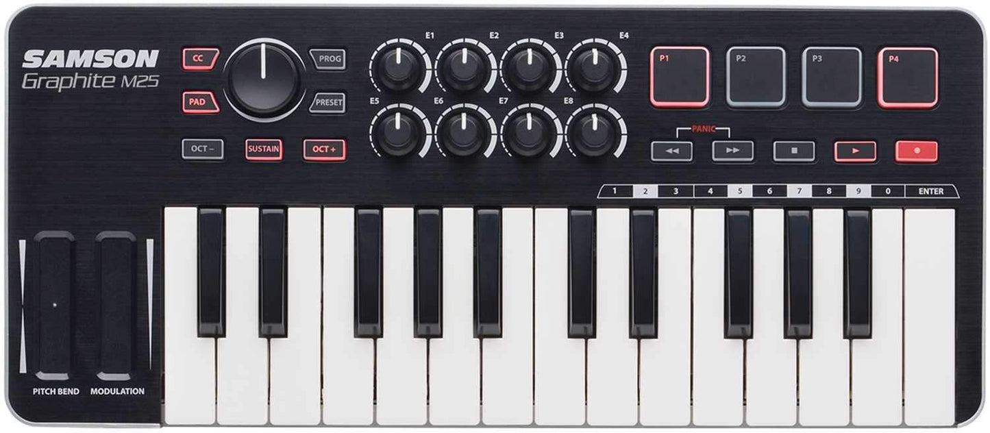 Samson Graphite M25 USB MIDI Keyboard Controller - ProSound and Stage Lighting