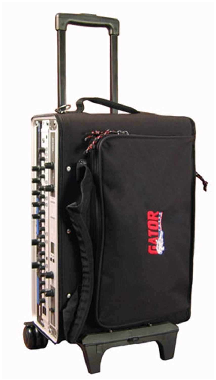 Gator GRBW2U Rolling 2 Space Rack Bag With Pouch - ProSound and Stage Lighting