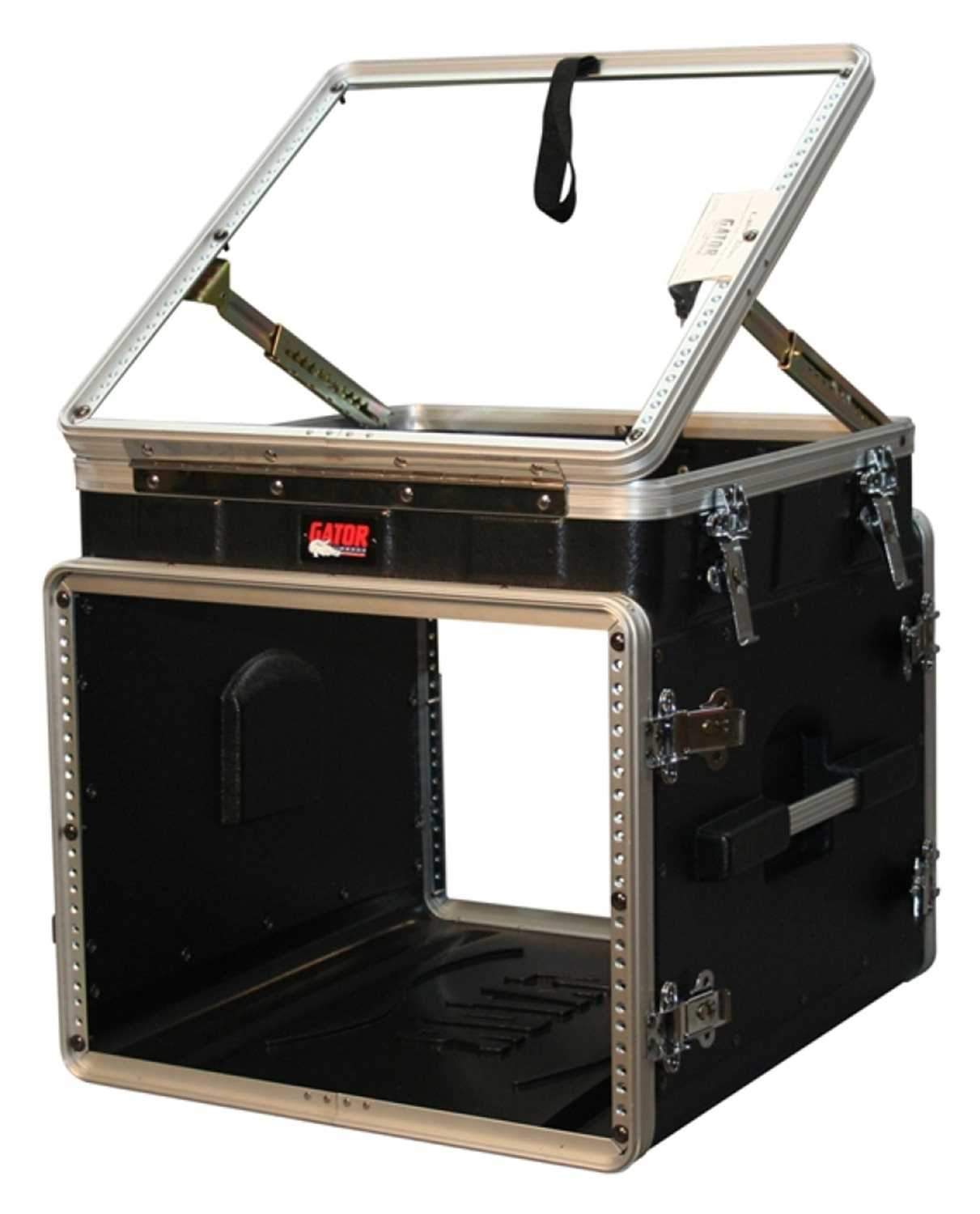 GATOR 8-U ROLLING RACK with 10-U POP-UP SLANT TOP - ProSound and Stage Lighting