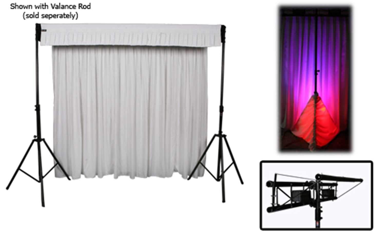 DJ Skirts GS-CRS10 Curtain Rod Sys 10Ft Glow Skirt - ProSound and Stage Lighting