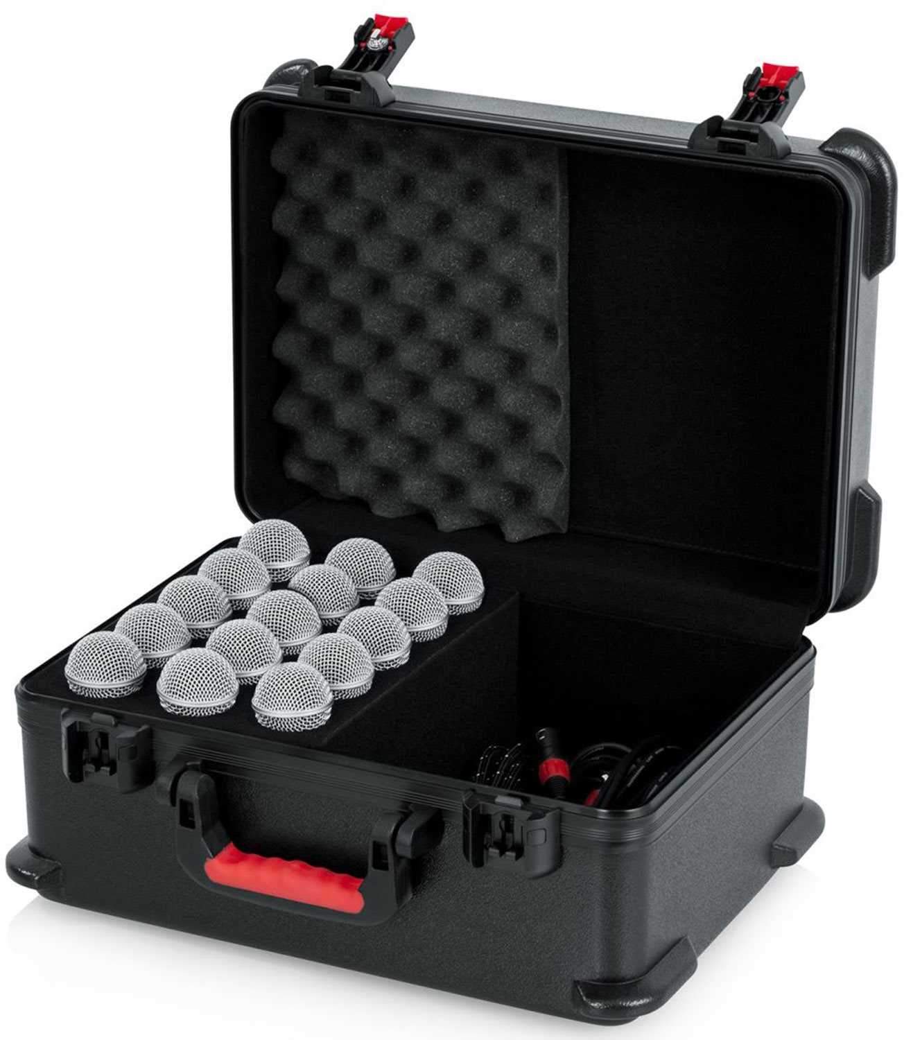 Gator GTSA-MIC15 Molded Case w Drops for 15 Mics - ProSound and Stage Lighting