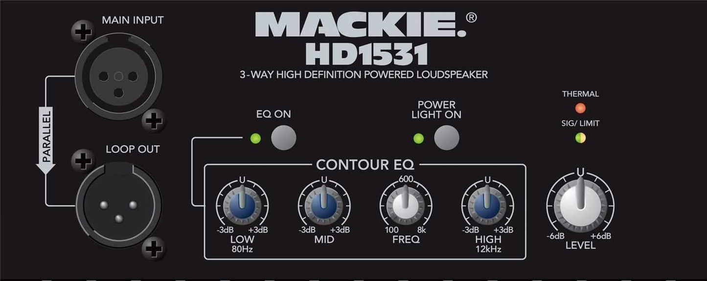 Mackie HD1531 15 Inch 3-Way Powered Speaker - ProSound and Stage Lighting