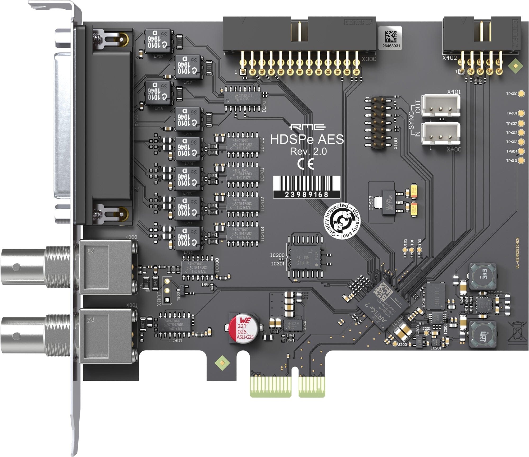 RME HDSPe AES 24-Bit / 192 Kilohertz PCI Express Card 32-Channel AES ...