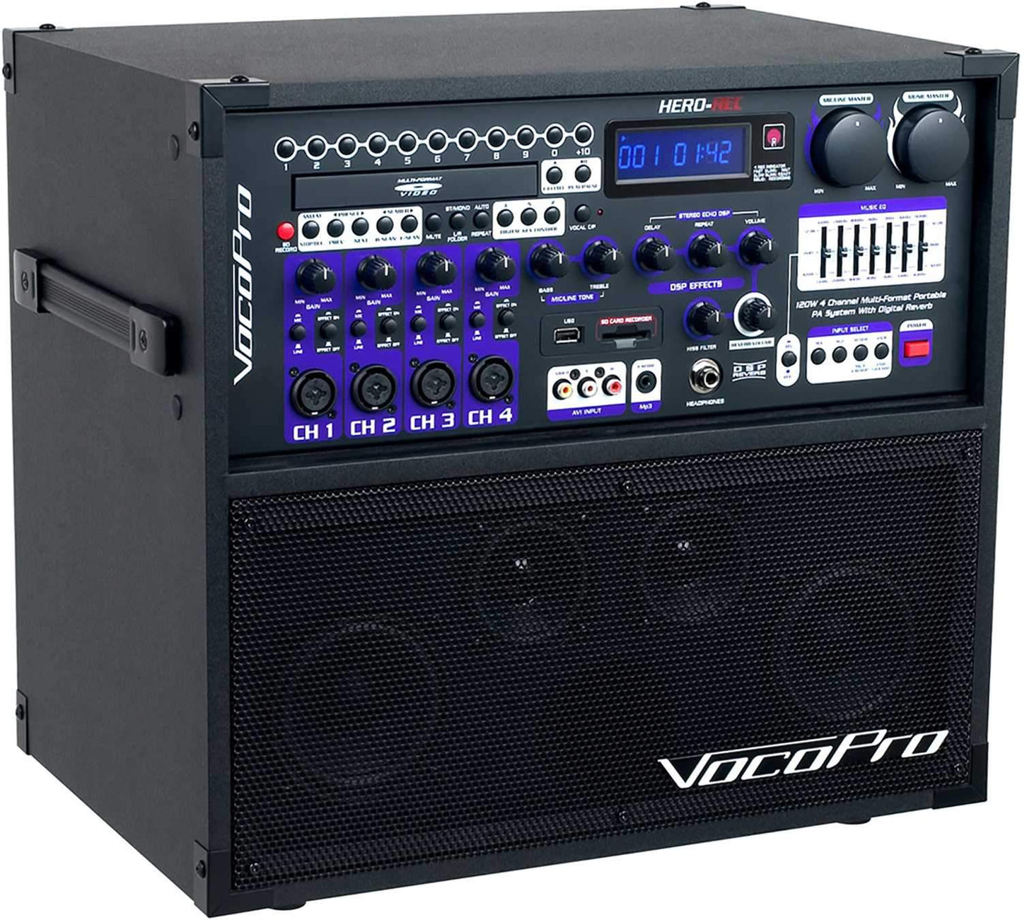 VocoPro Hero-Rec 4 Compact All-In-One Entertainment System - PSSL ProSound and Stage Lighting