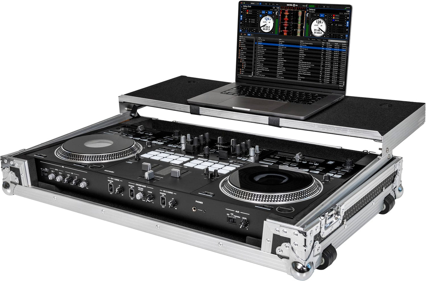 Headliner HL10008 Flight Case with Laptop Platform & Wheels for Pioneer DJ DDJ-REV7 - PSSL ProSound and Stage Lighting