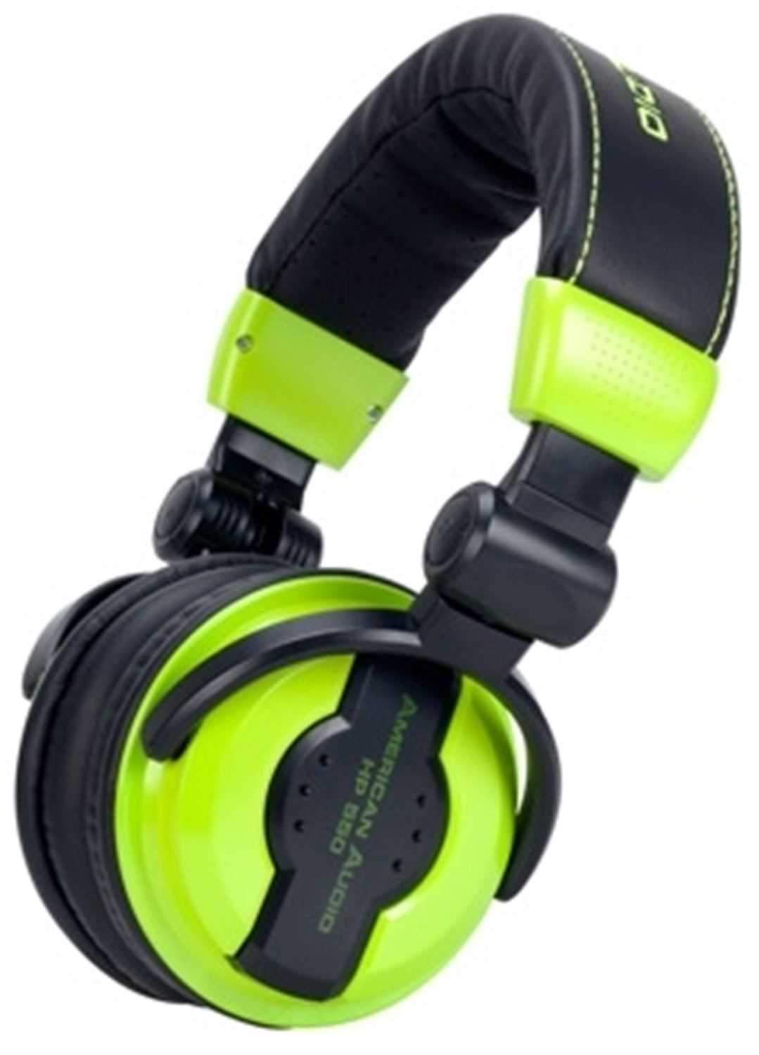 American Audio HP550G Pro Dj Headphones Lime Green - PSSL ProSound and Stage Lighting