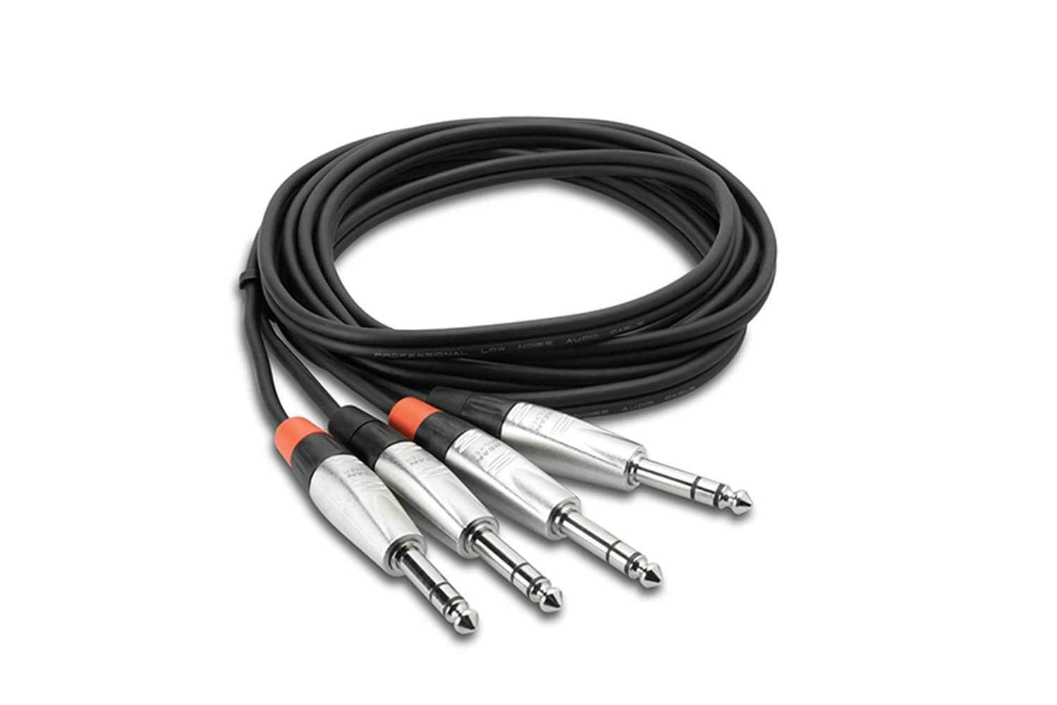Hosa HSS-015X2 Stereo Cable Dual 1/4 TRS 15 ft - PSSL ProSound and Stage Lighting