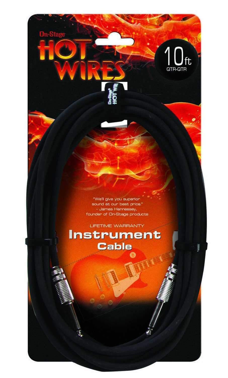 On-Stage Hot Wires IC-10 Instrument Cable 10Ft – Solotech