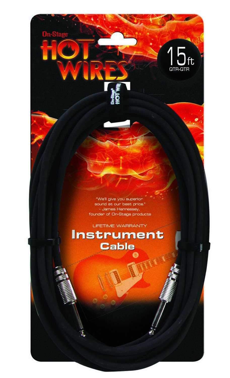 On-Stage Hot Wire IC-15 Instrument Cable 15ft