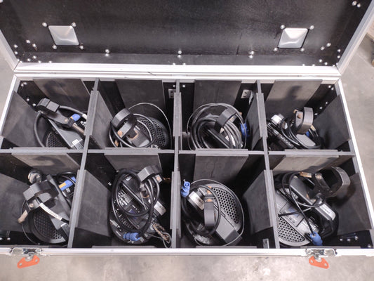 Martin RUSH PAR 4 UV 100-Watt COB LED Blacklight Par Can 8-Pack with Road Case - PSSL ProSound and Stage Lighting