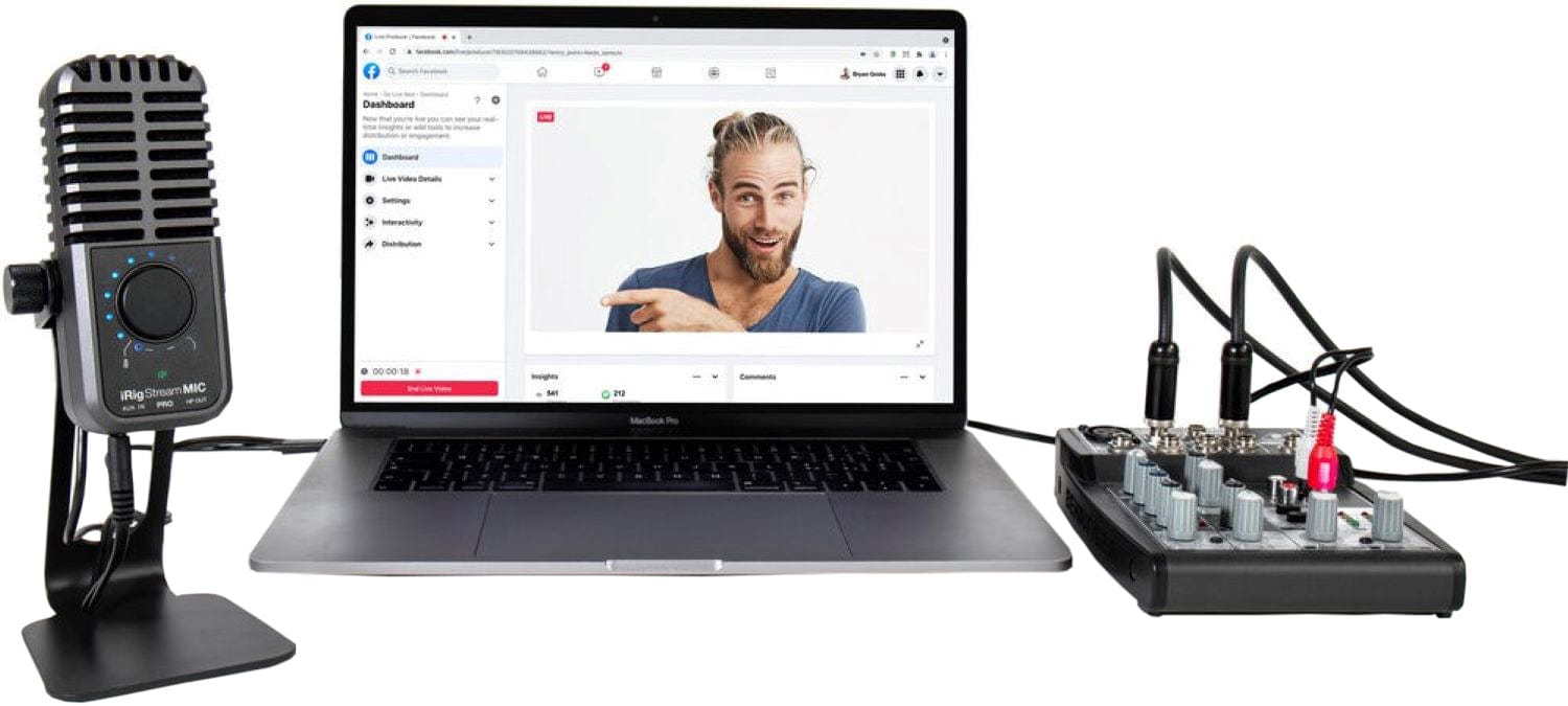 IK Multimedia IP-IRIG-STRMMICPRO-IN iRig Stream Mic Pro Audio Interface with Integrated Microphone - PSSL ProSound and Stage Lighting