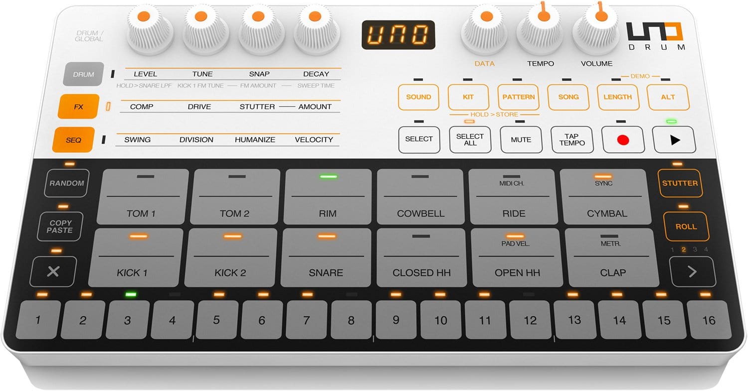 Ik Multimedia Uno Drum Compact Analog Drum Machine - PSSL ProSound and Stage Lighting