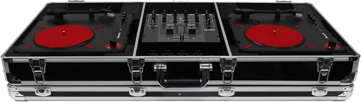 Odyssey K10PT01BLK Black DJ Coffin for 2x Numark PT01 Scratch & 10-Inch Mixer - PSSL ProSound and Stage Lighting