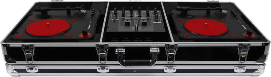 Odyssey K10PT01BLK Black DJ Coffin for 2x Numark PT01 Scratch & 10-Inch Mixer - PSSL ProSound and Stage Lighting