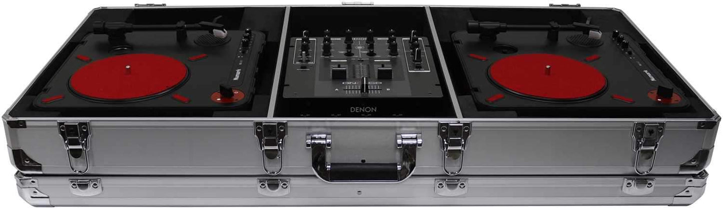 Odyssey K10PT01SIL Silver DJ Coffin 2x Numark PT01 Scratch & 10-Inch Mixer - PSSL ProSound and Stage Lighting