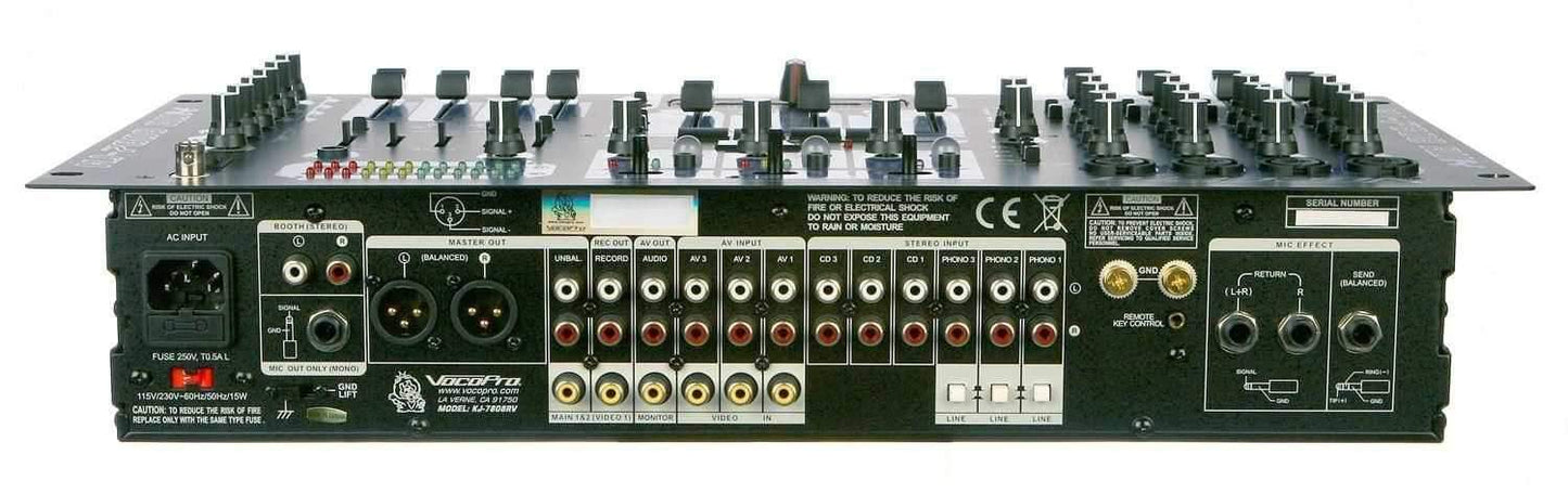 Vocopro KJ7808-RV Pro DJ VJ Mixer with Mic Efx & DSP - PSSL ProSound and Stage Lighting