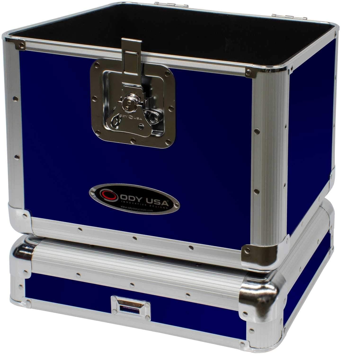 Odyssey KLP2BLU Krom Blue Stackable 12-Inch LP Case for 70 Records - PSSL ProSound and Stage Lighting