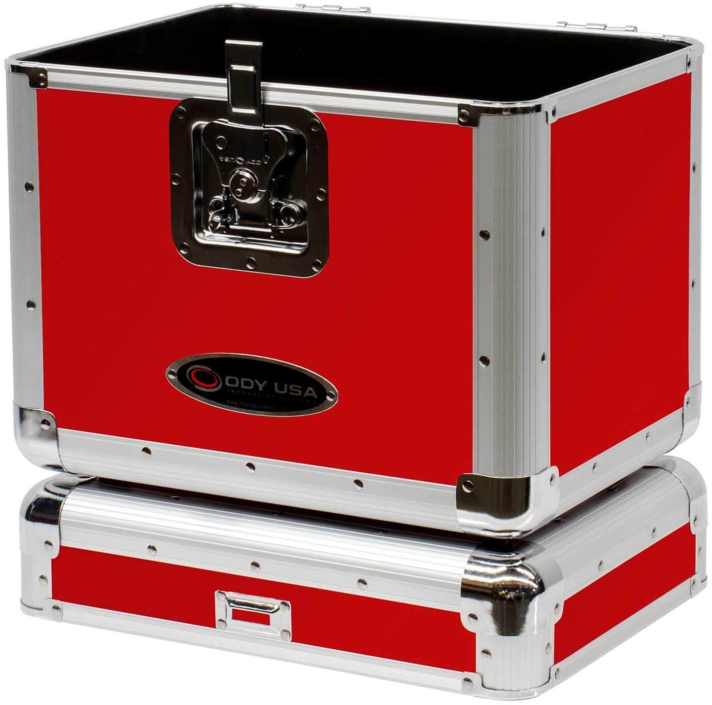 Odyssey KLP2RED Krom Red Stackable 12 Inch LP Case for 70 Records - PSSL ProSound and Stage Lighting