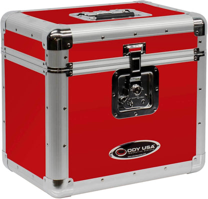 Odyssey KLP2RED Krom Red Stackable 12 Inch LP Case for 70 Records - PSSL ProSound and Stage Lighting