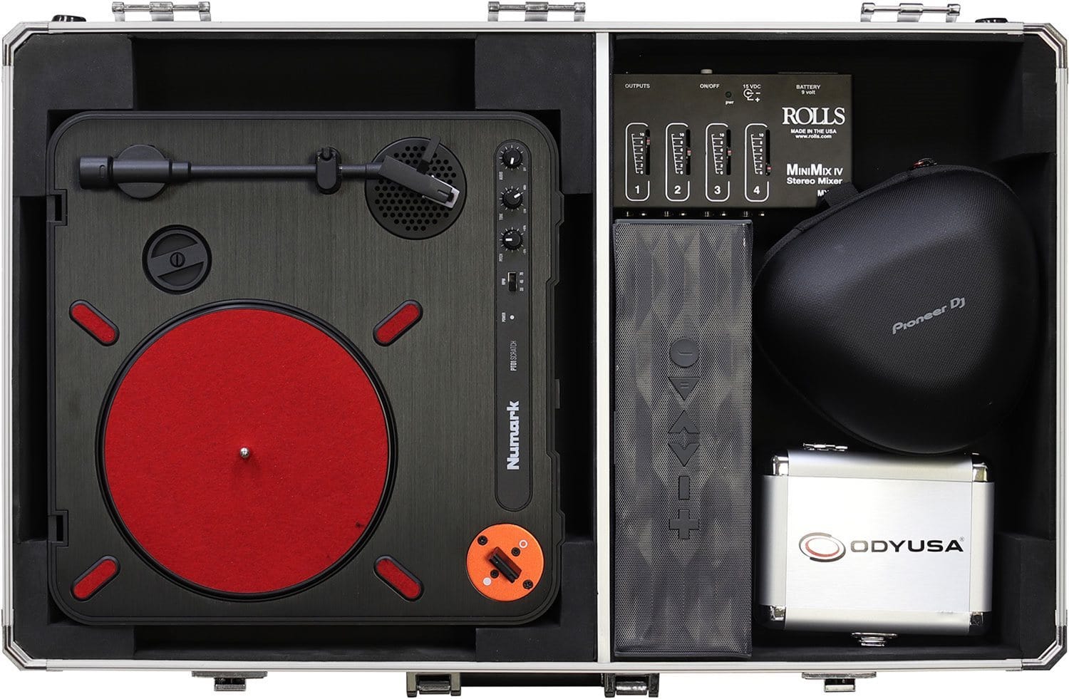 Odyssey KPT01SCBLK Krom Numark PT01 Turntable Case with Side Compartment - PSSL ProSound and Stage Lighting