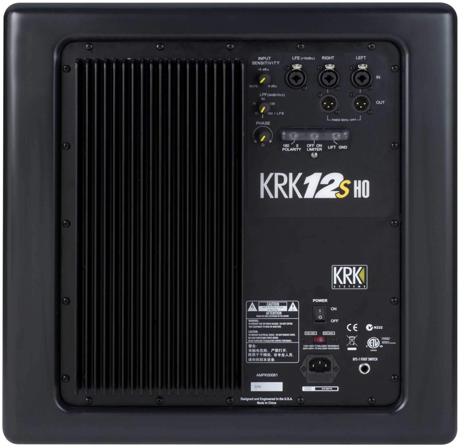 KRK KRK12SHO 12" High Output Studio Subwoofer 12 - PSSL ProSound and Stage Lighting