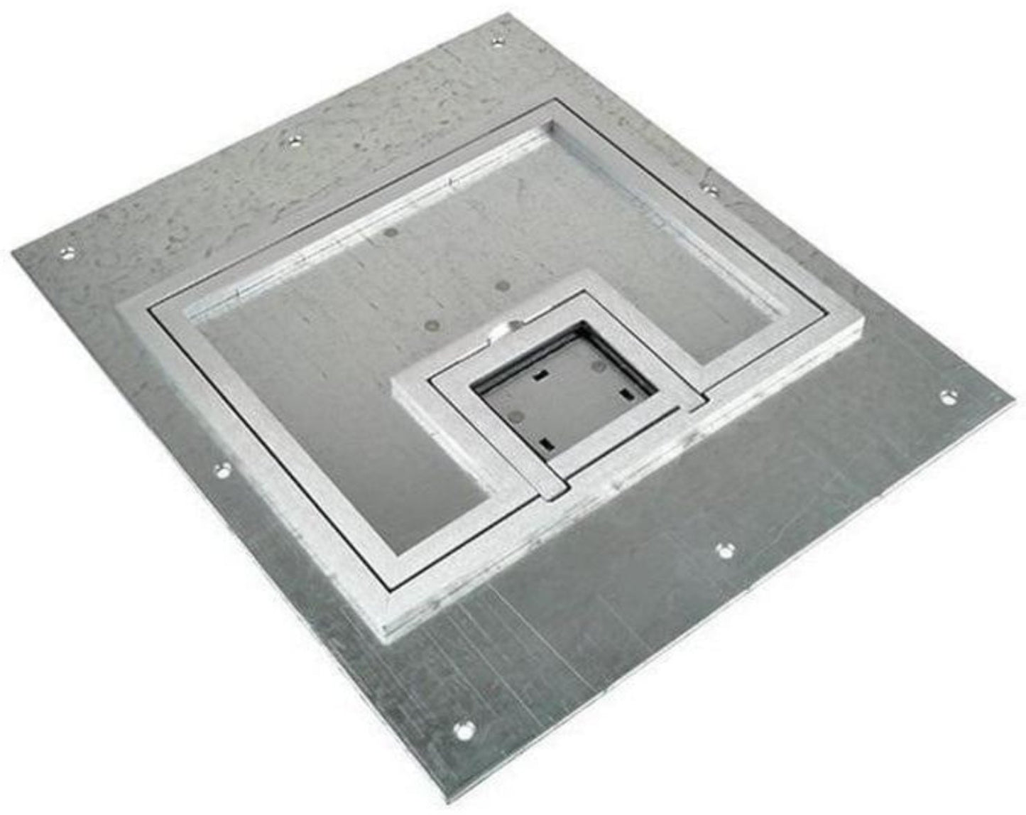 FSR FL-500P-SSQ Floor Box with 1/4-Inch Aluminum Square Flange Door - PSSL ProSound and Stage Lighting