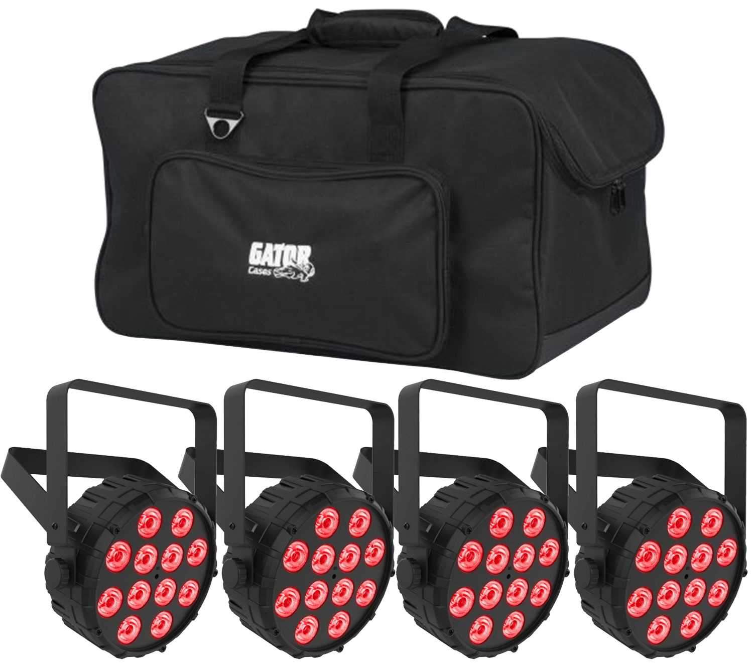 Chauvet SlimPAR T12 BT LED Wash Light 4-Pack with Gator Bag - PSSL ProSound and Stage Lighting