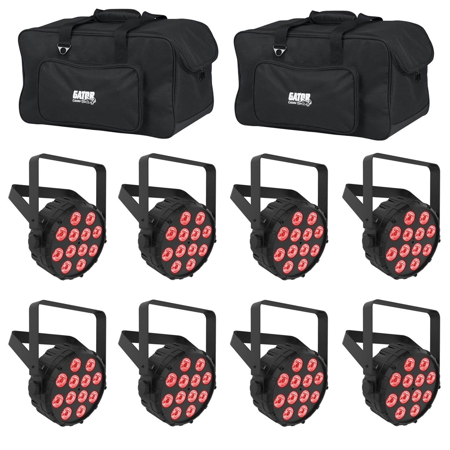 Chauvet SlimPAR T12 BT LED Par Wash Light 8-Pack with Gator Bags - PSSL ProSound and Stage Lighting