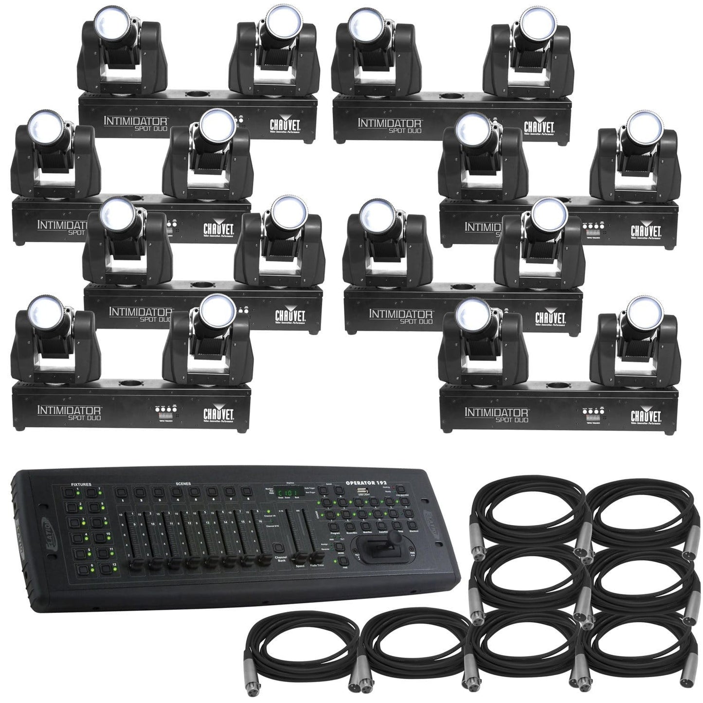 Chauvet Intimidator Spot Duo 8-Pack with Controller - PSSL ProSound and Stage Lighting