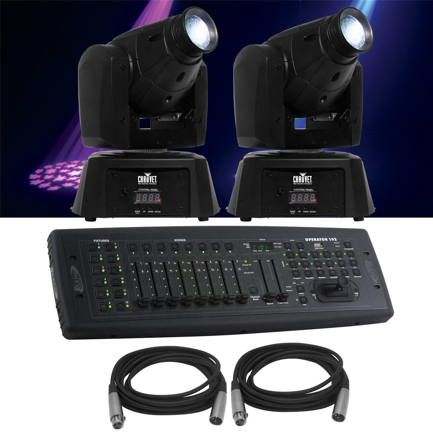 Chauvet Intimidator Spot 100 IRC 2-Pk with Controller - PSSL ProSound and Stage Lighting