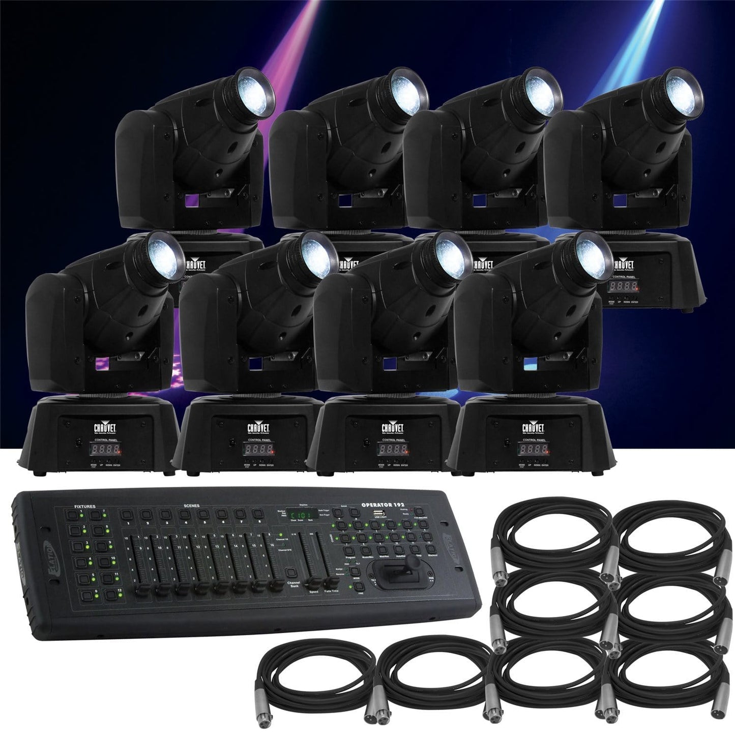 Chauvet Intimidator Spot 100 IRC 8-Pk with Controller - PSSL ProSound and Stage Lighting