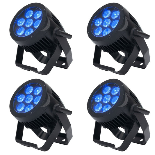 ADJ American DJ 7P Hex IP RGBAW Plus UV IP65 Rated LED Par Light 4-Pack - PSSL ProSound and Stage Lighting