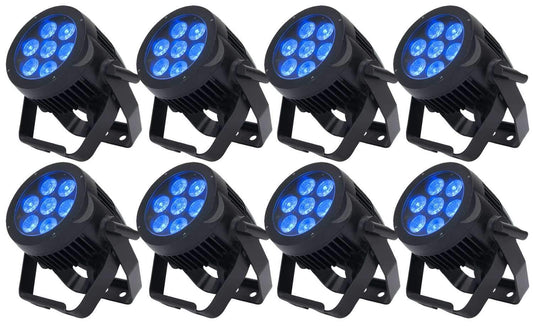 ADJ American DJ 7P Hex IP RGBAW Plus UV IP65 Rated LED Par Light 8-Pack - PSSL ProSound and Stage Lighting