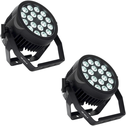 ADJ American DJ 18P HEX IP RGBAW Plus UV IP65 Rated LED Par Light 2-Pack - PSSL ProSound and Stage Lighting