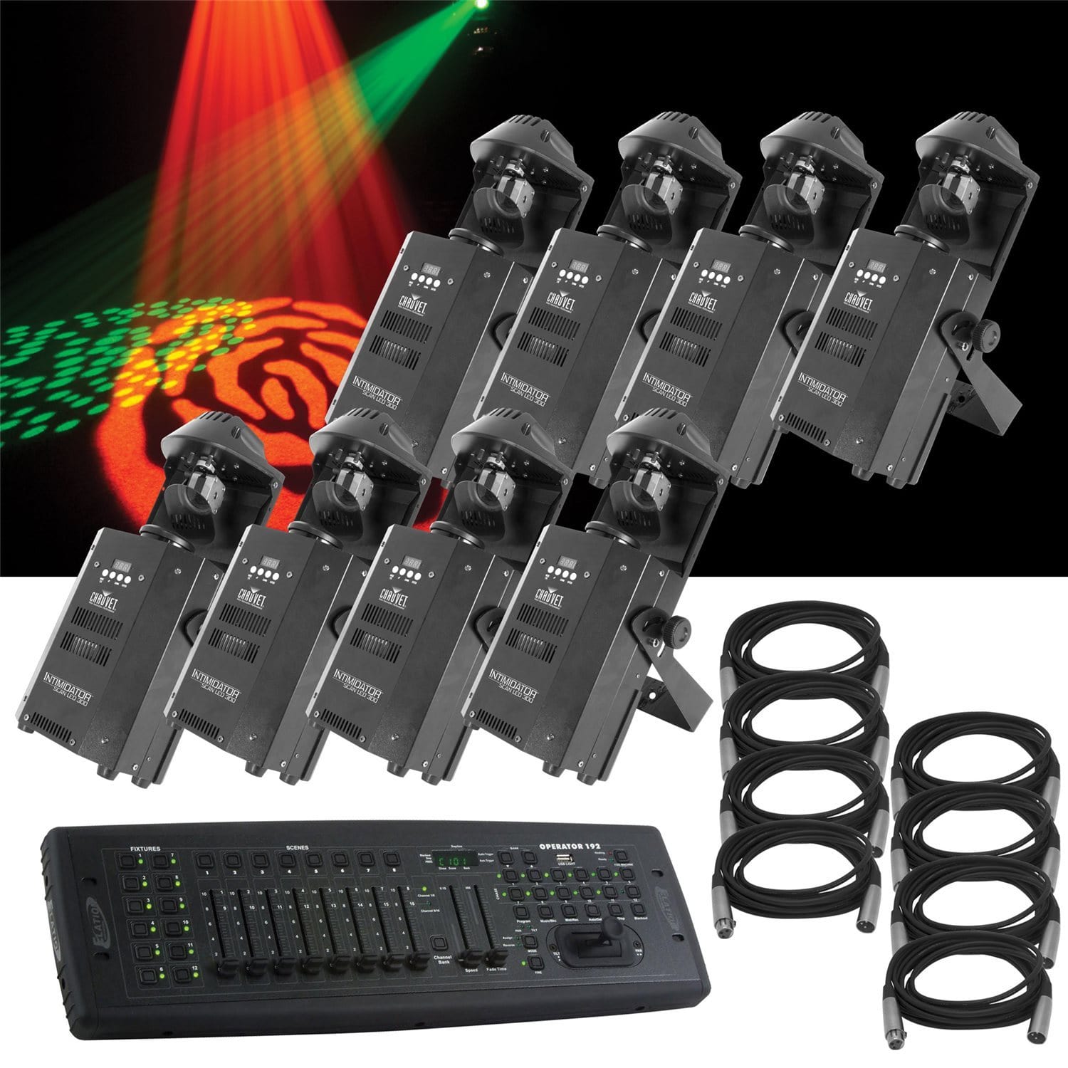 Chauvet Intimidator Scan LED 300 8-Pk & Controller - PSSL ProSound and Stage Lighting