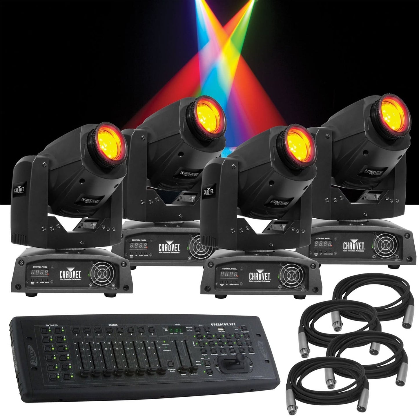 Chauvet Intimidator Spot LED 250 4-Pk & Controller - PSSL ProSound and Stage Lighting