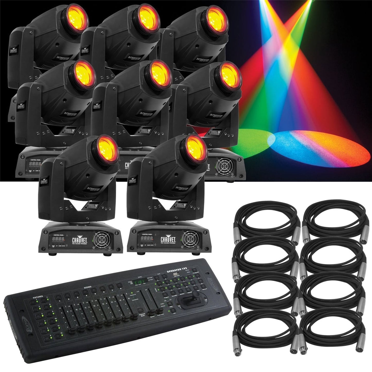 Chauvet Intimidator Spot LED 250 8-Pk & Controller - PSSL ProSound and Stage Lighting