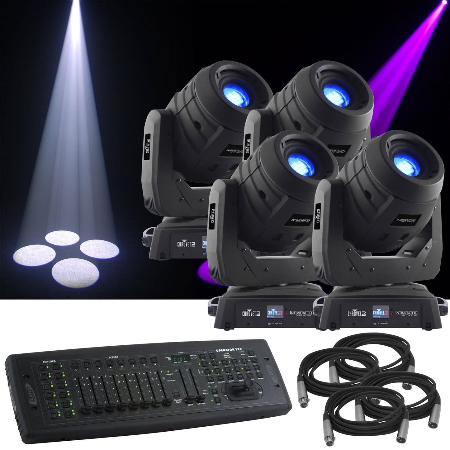 Chauvet Intimidator Spot LED 400 IRC 4-Pk with Cont - PSSL ProSound and Stage Lighting