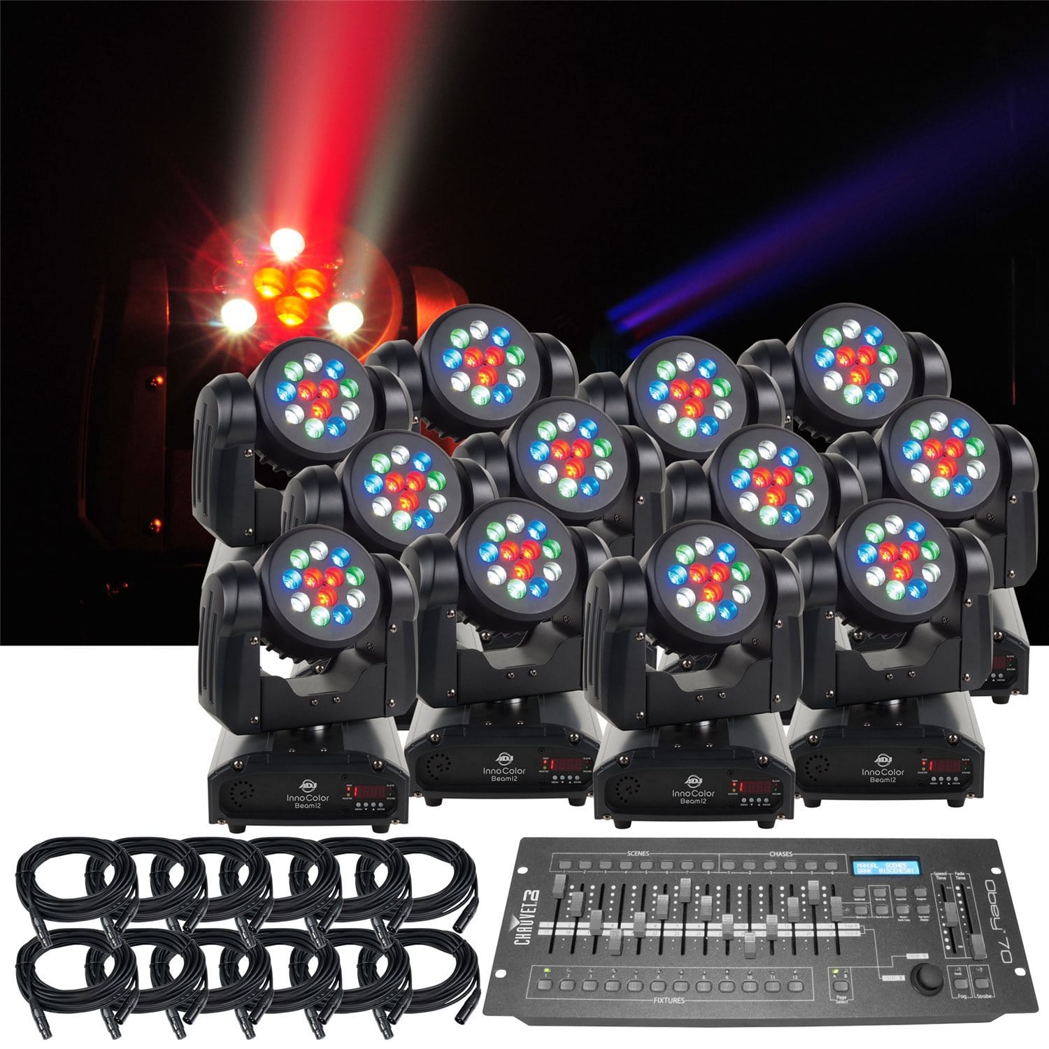 American DJ Inno Color Beam 12 12-Pack wController - PSSL ProSound and Stage Lighting