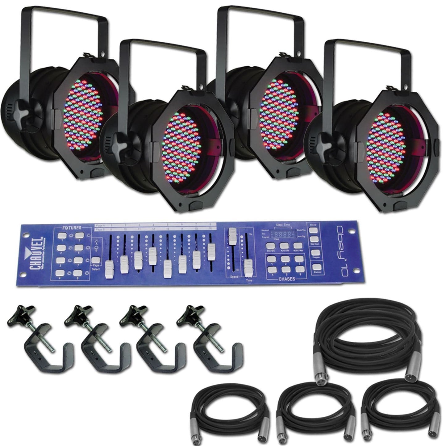 Complete P64 LED Plus x4 Lighting System - PSSL ProSound and Stage Lighting