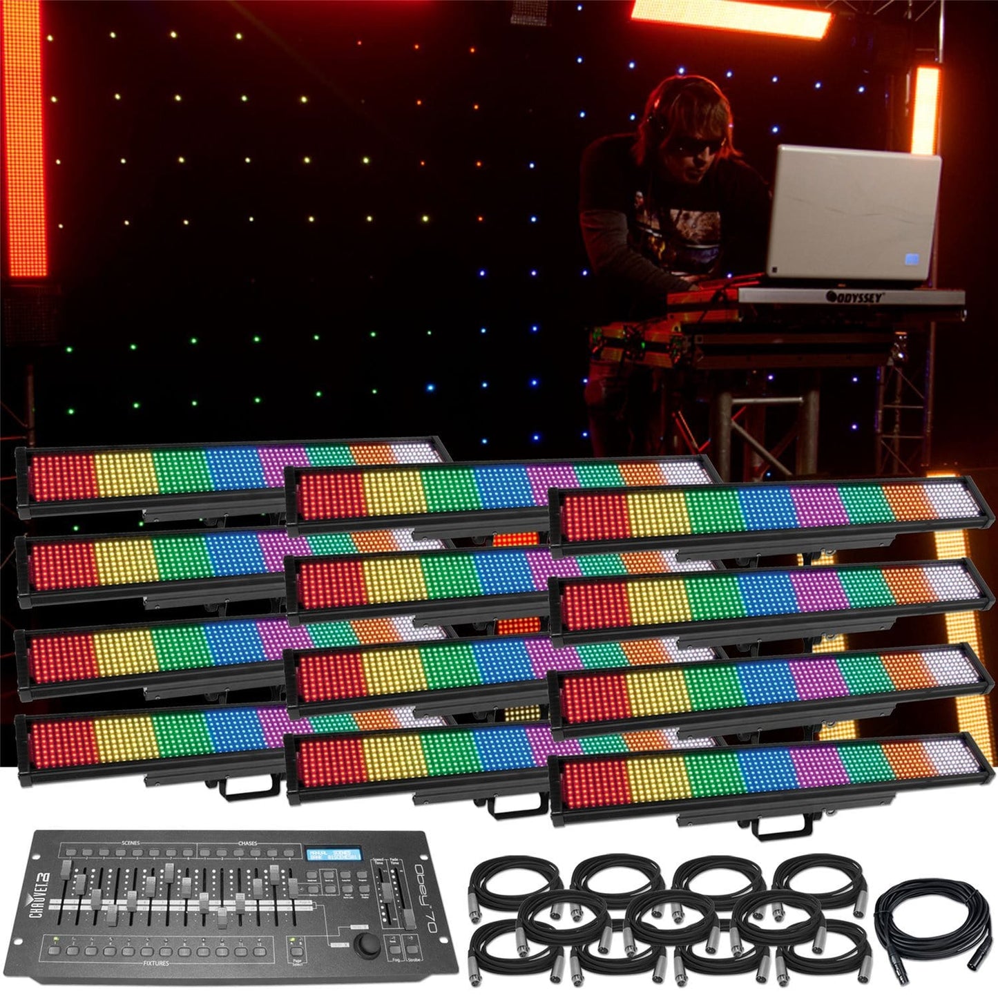 Chauvet COLORbar SMD x12 Lighting System Bundle - PSSL ProSound and Stage Lighting