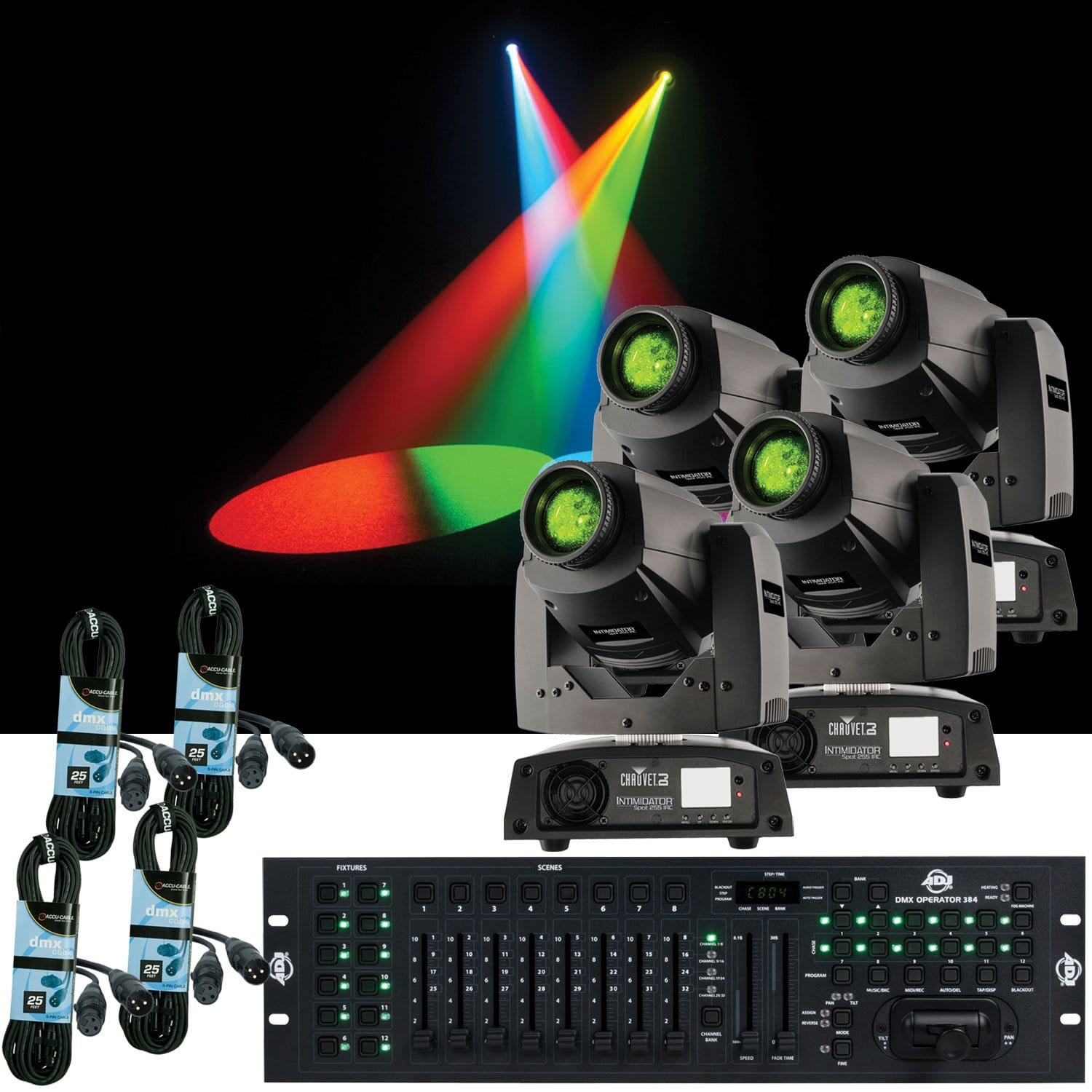 Chauvet Intimidator Spot 255 4-Pk with Controller - PSSL ProSound and Stage Lighting