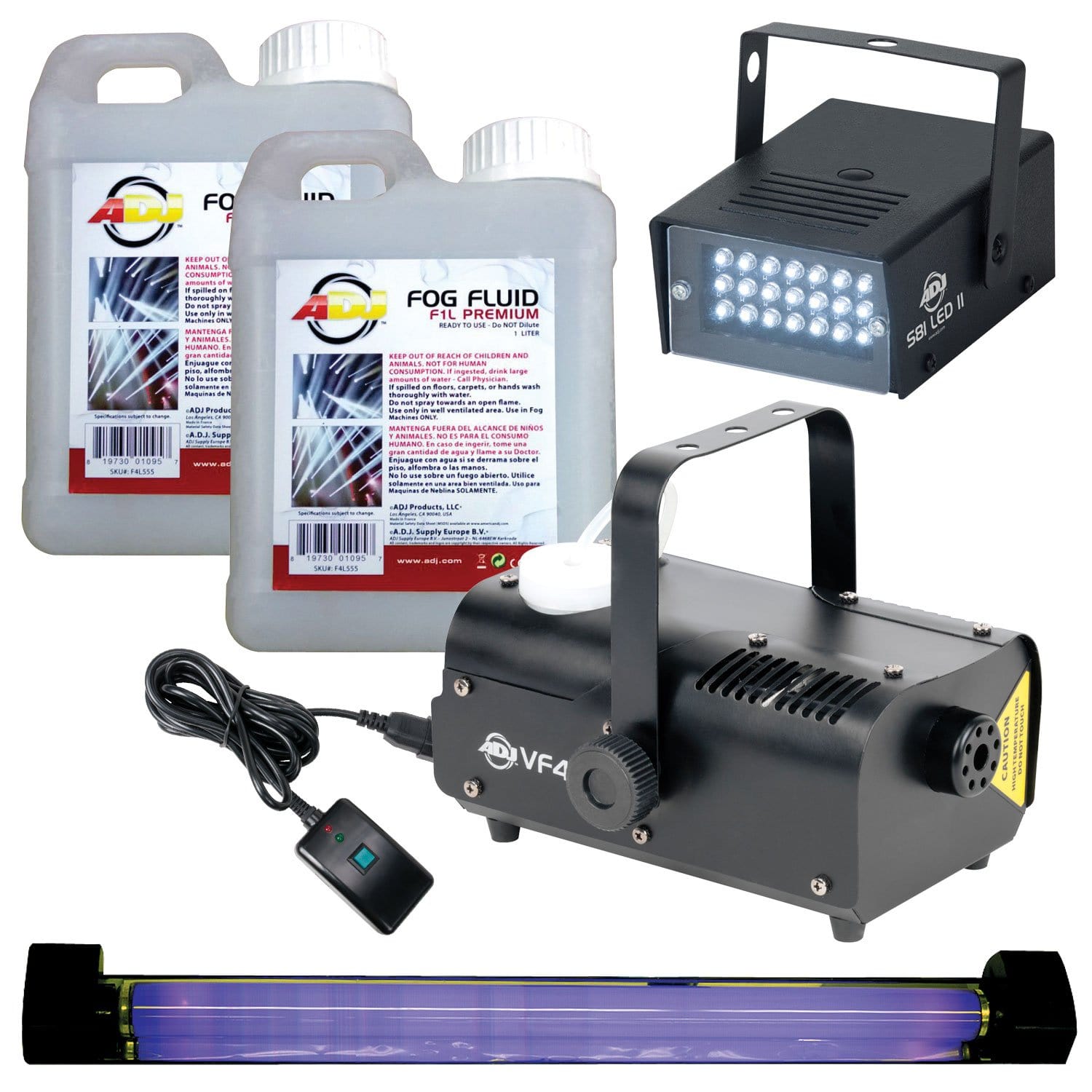 ADJ American DJ Fog Machine with Strobe & UV Light Pack - PSSL ProSound and Stage Lighting