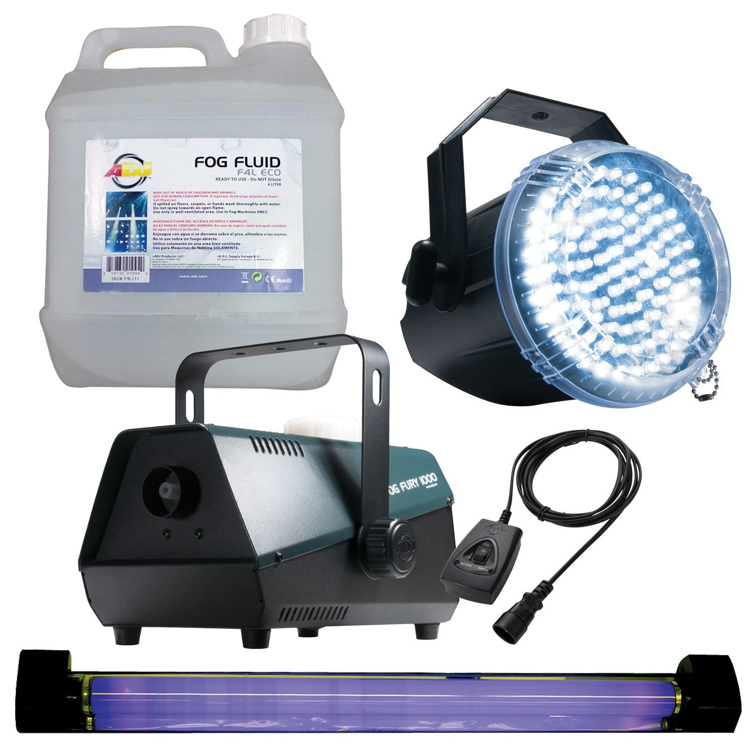 ADJ American DJ Fog Machine with LED Strobe & UV Pack - PSSL ProSound and Stage Lighting